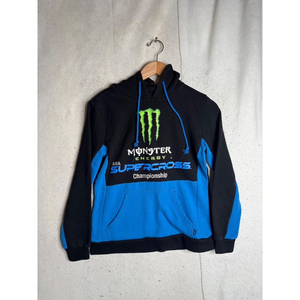 Monster Energy AMA Supercross Championship Hoodie Black Blue Kids Medium